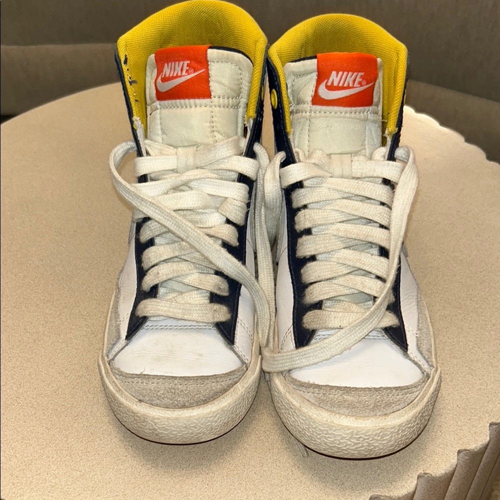 Nike Blazer Mid ‘77 White and Yellow Sneakers High-Top Leather